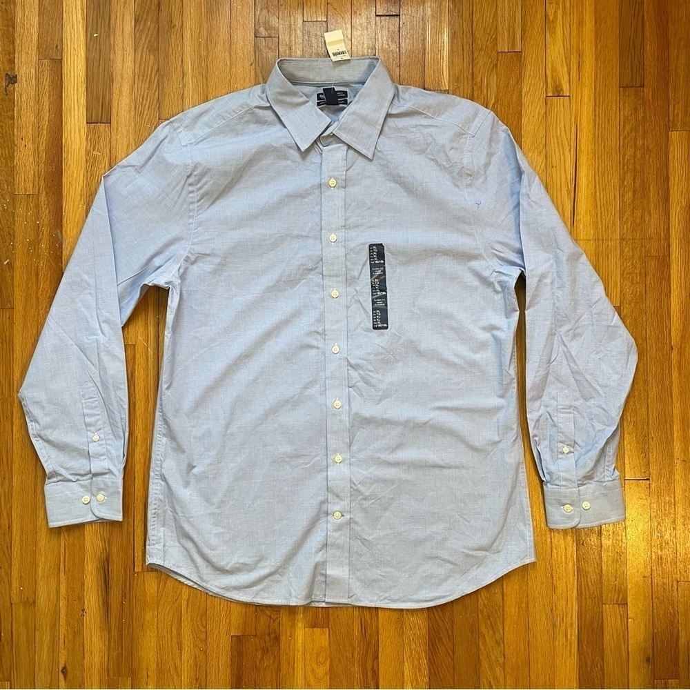 Gap Men’s All Day Poplin Button Down Shirt Size XL Classic Fit Blue Long Sleeve - Picture 1 of 11